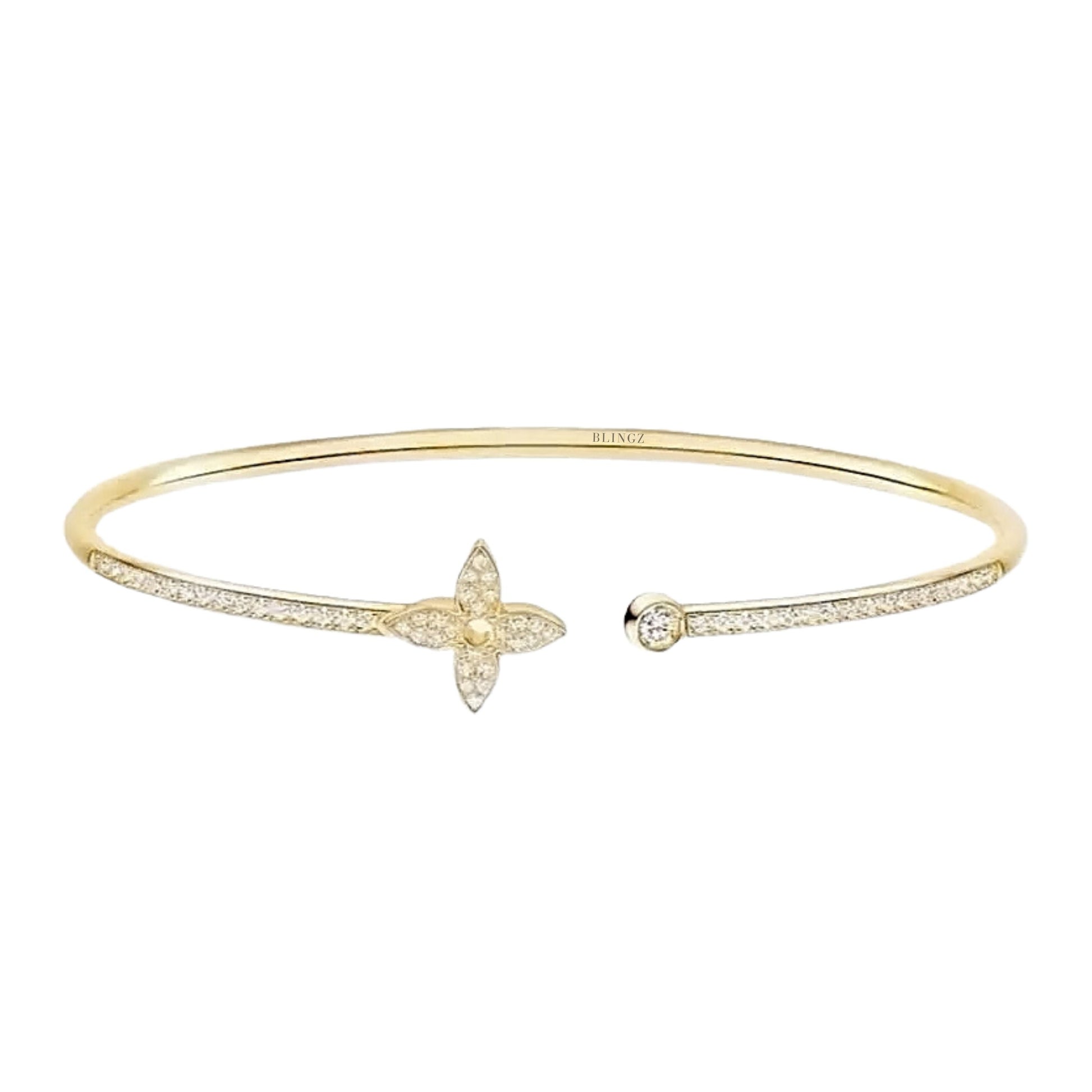 Louisa Gold Vermeil Bangle with Cubic Zirconia - LndmarkClub USA