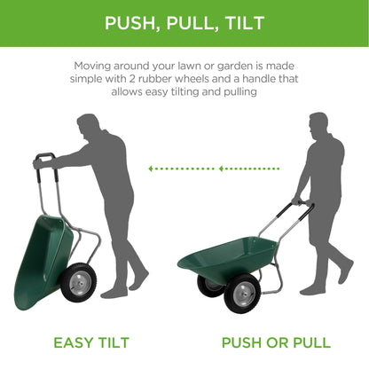 Dual-Wheel Wheelbarrow Garden Cart