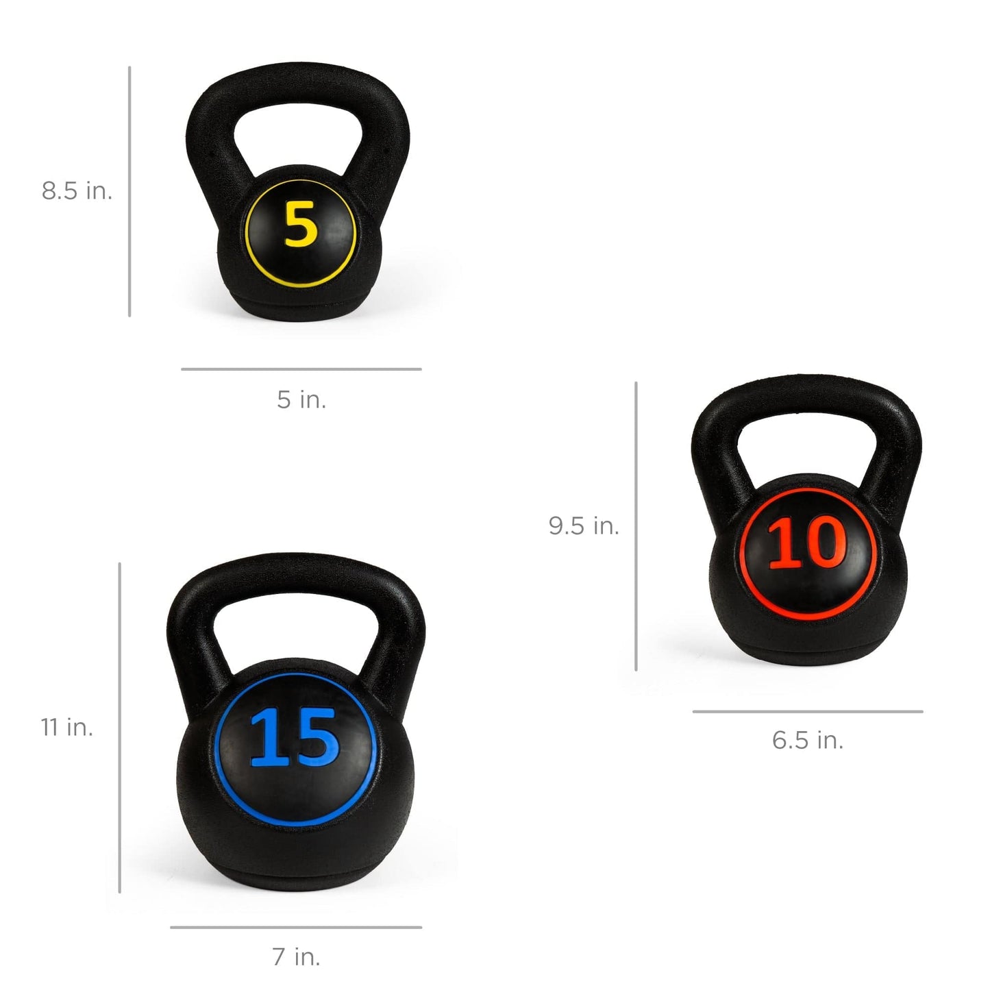 3-Weight Kettlebell Fitness Set with Ergonomic Handles and Storage Rack