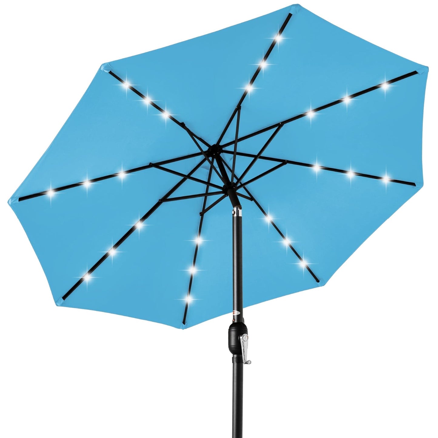 Solar LED Lighted Patio Umbrella w/ Tilt Adjustment, UV-Resistant- 10ft