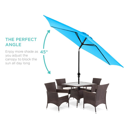 Outdoor Steel Market Patio Umbrella Decoration w/ Tilt, Crank Lift - 10ft