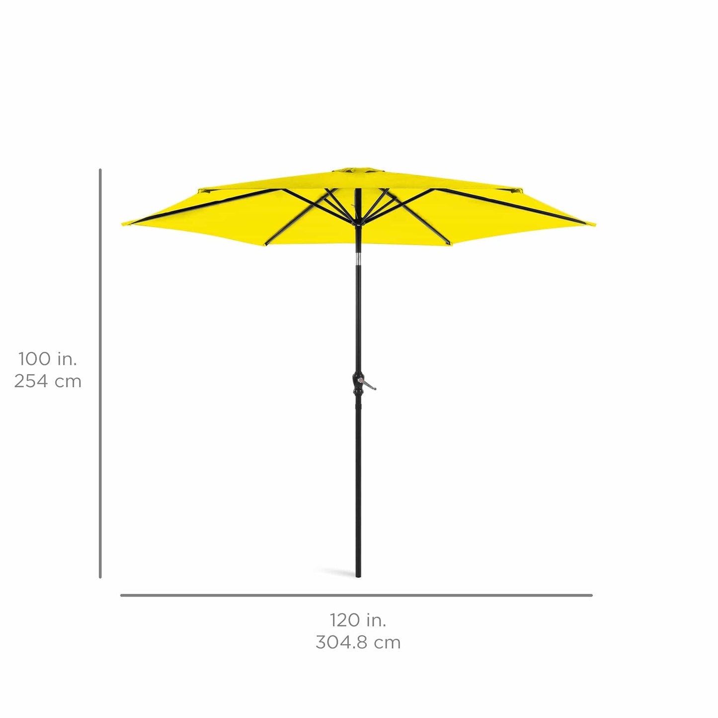 Outdoor Steel Market Patio Umbrella Decoration w/ Tilt, Crank Lift - 10ft