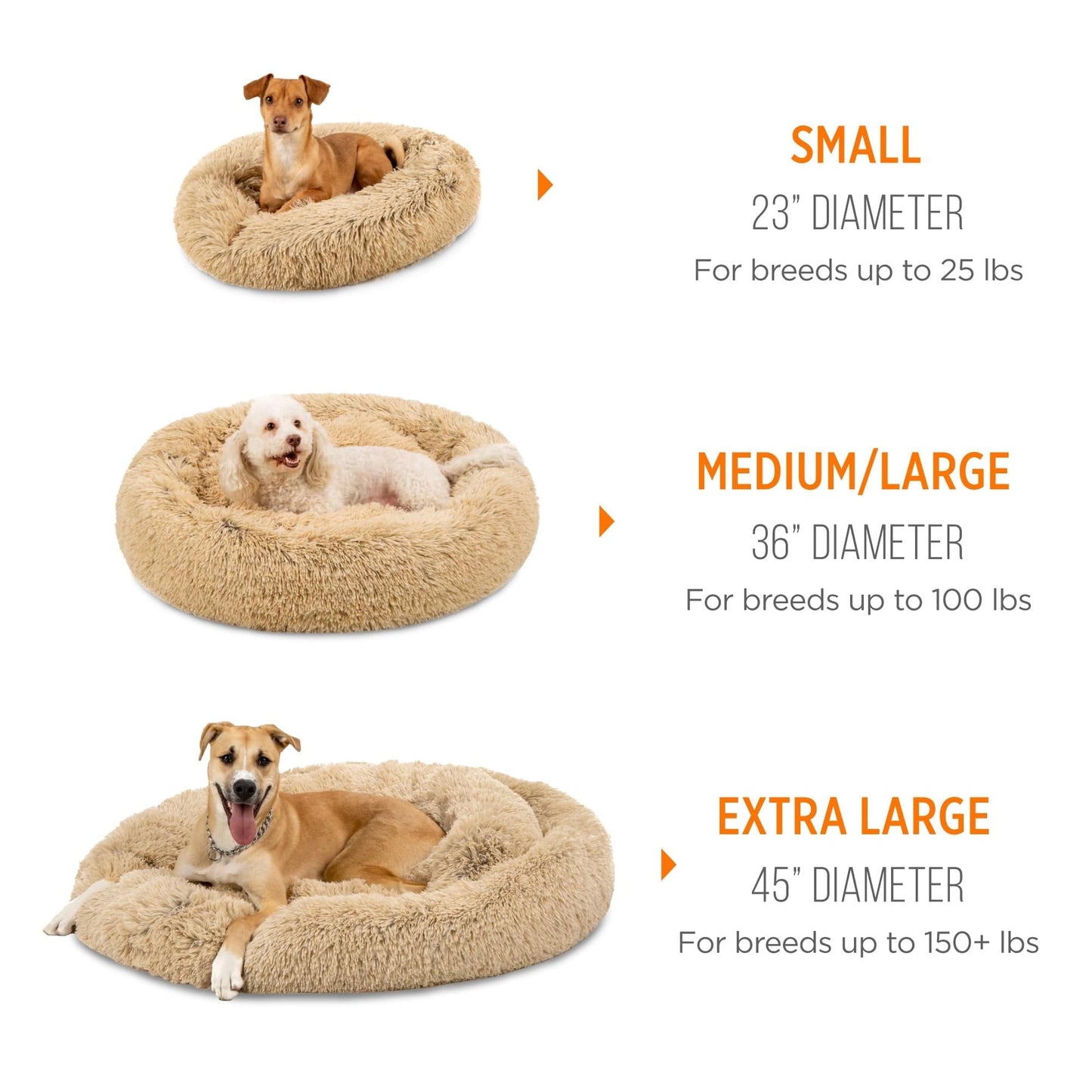 Self-Warming Shag Fur Calming Pet Bed w/ Water-Resistant Lining - Brown