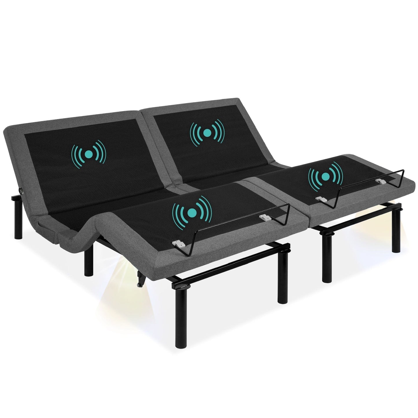 Smart Adjustable Bed Frame with Massage Function, Wireless Remote, and USB Charging Ports