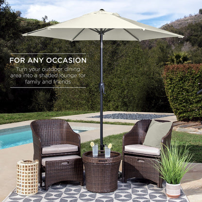 Outdoor Market Patio Umbrella w/ Push Button Tilt, Crank Lift - 7.5ft