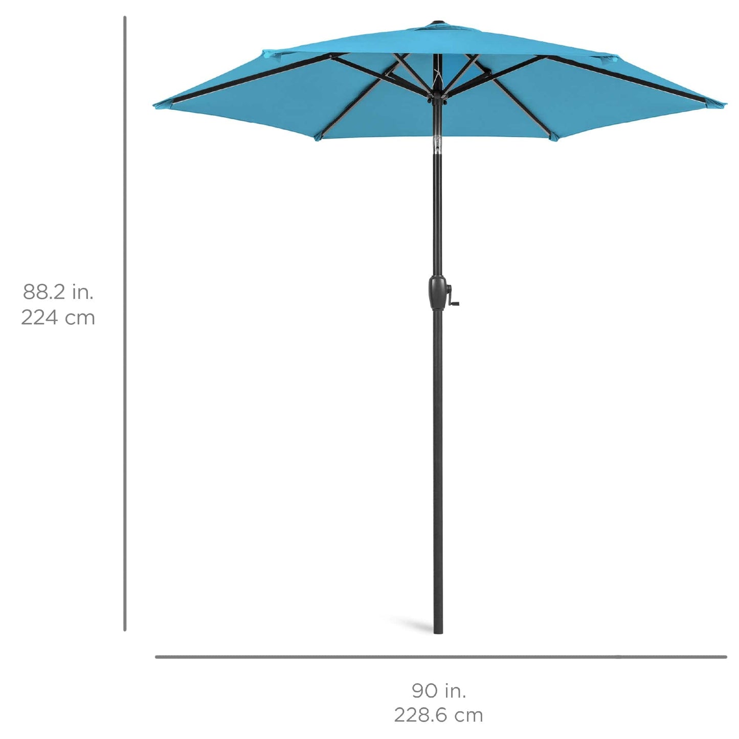 Outdoor Market Patio Umbrella w/ Push Button Tilt, Crank Lift - 7.5ft