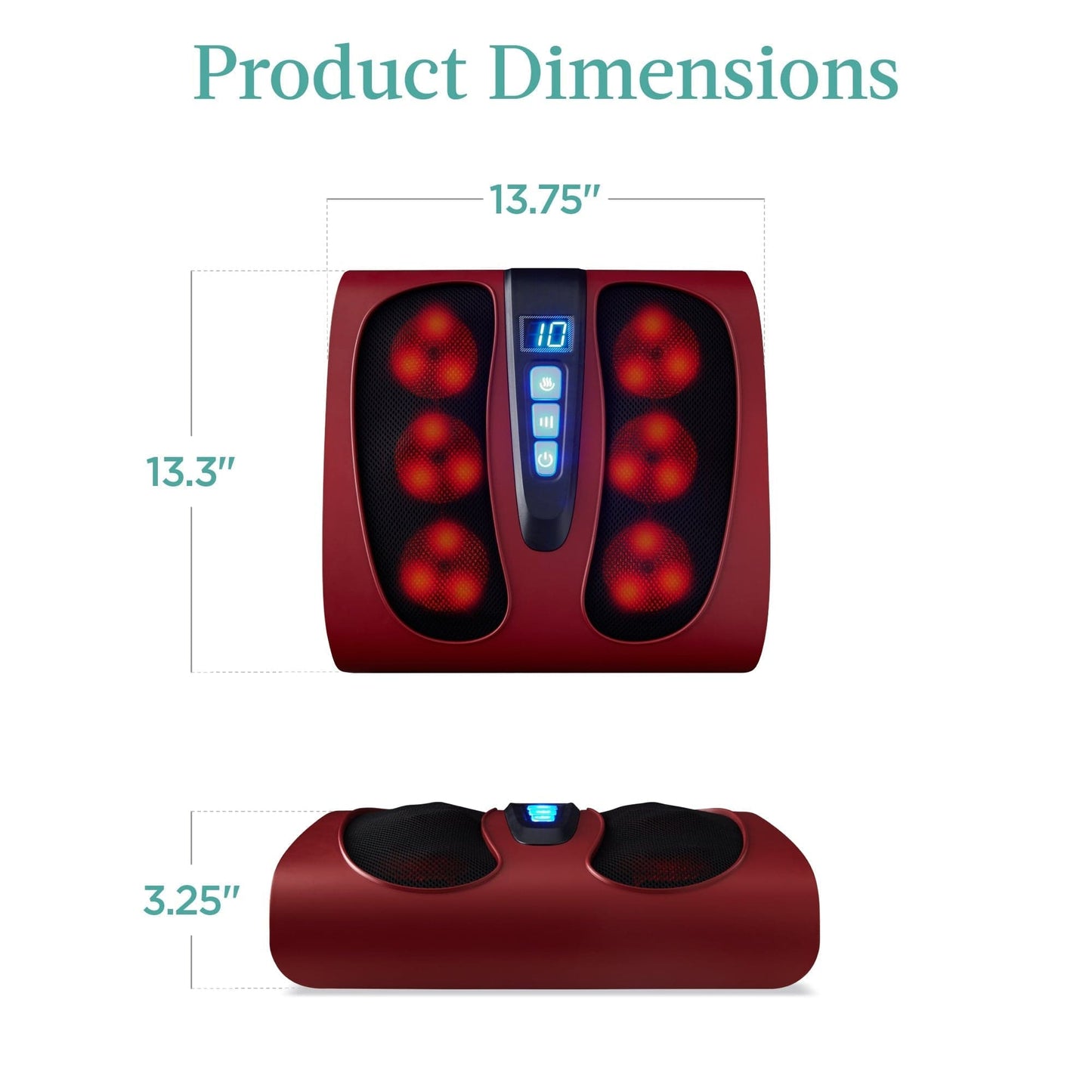 Shiatsu Foot Massager Platform w/ 6 Rollers, Heat Function