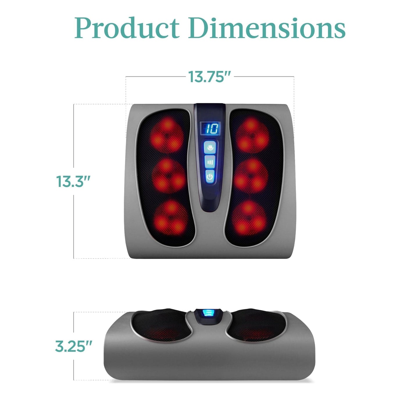 Shiatsu Foot Massager Platform w/ 6 Rollers, Heat Function