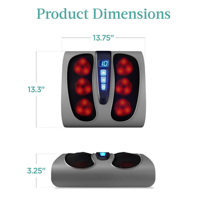 Shiatsu Foot Massager Platform w/ 6 Rollers, Heat Function