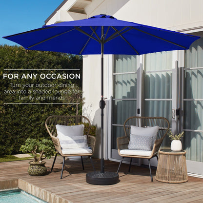 Outdoor Steel Market Patio Umbrella Decoration w/ Tilt, Crank Lift - 10ft