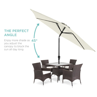 Outdoor Steel Market Patio Umbrella Decoration w/ Tilt, Crank Lift - 10ft