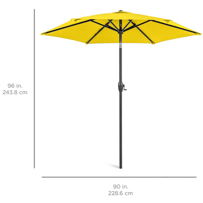 Outdoor Market Patio Umbrella w/ Push Button Tilt, Crank Lift - 7.5ft