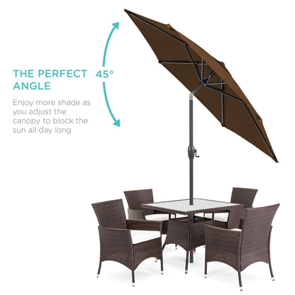 Outdoor Market Patio Umbrella w/ Push Button Tilt, Crank Lift - 7.5ft