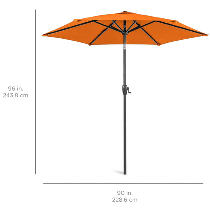 Outdoor Market Patio Umbrella w/ Push Button Tilt, Crank Lift - 7.5ft