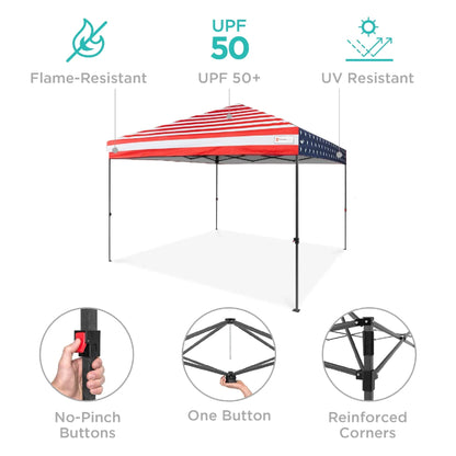 One-Person Setup Instant Pop Up Canopy w/ Case, 4 Weight Bags - 12x12ft