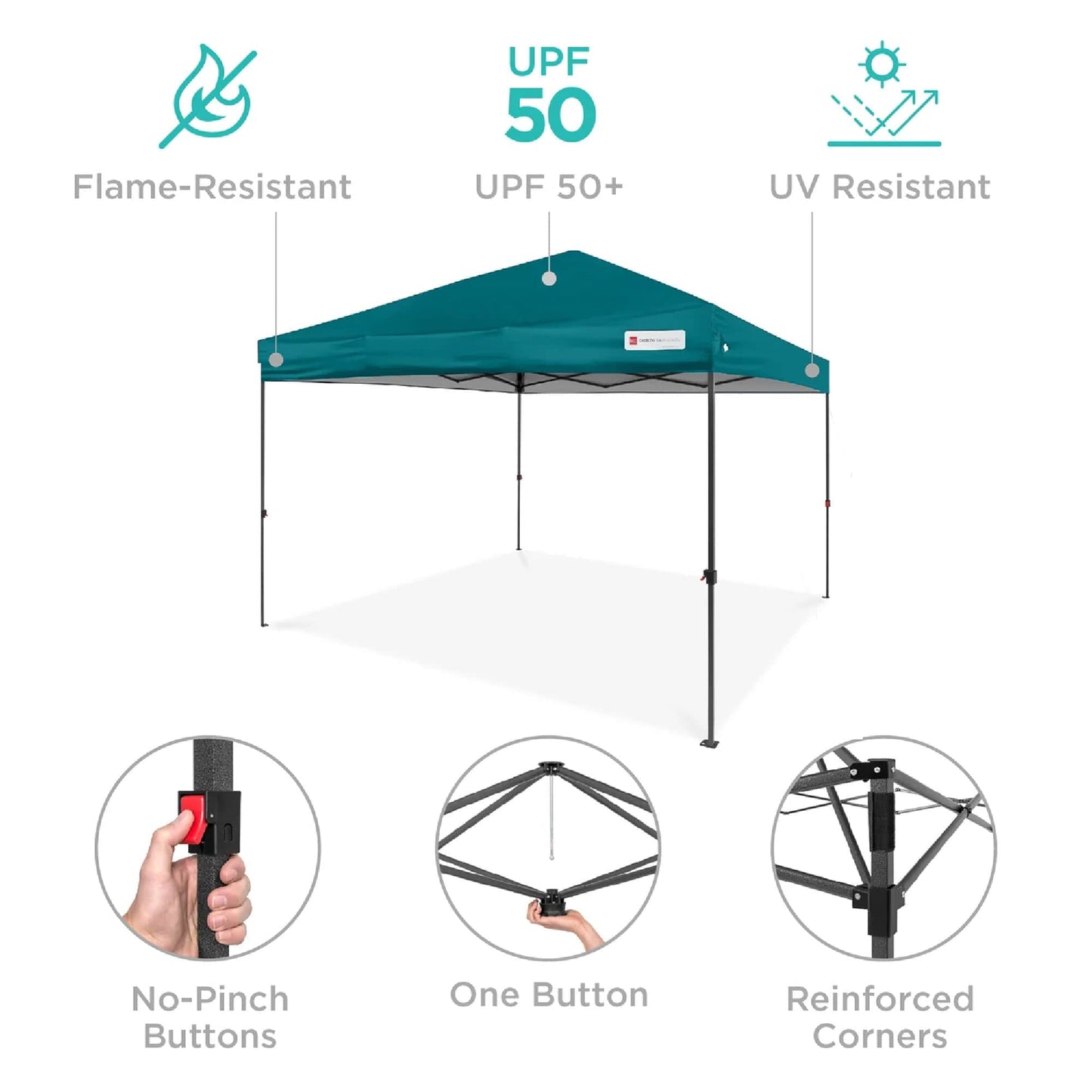 One-Person Setup Instant Pop Up Canopy w/ Case, 4 Weight Bags - 12x12ft