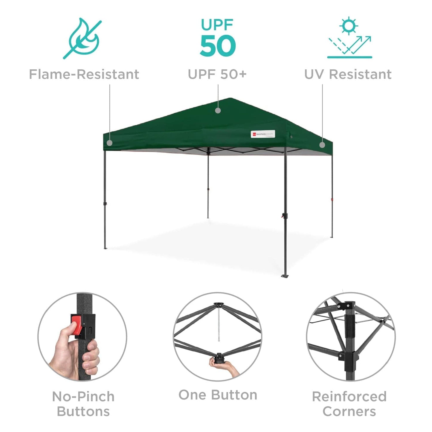 One-Person Setup Instant Pop Up Canopy w/ Case, 4 Weight Bags - 12x12ft