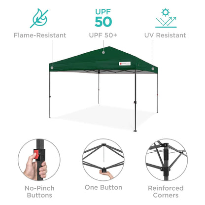 One-Person Setup Instant Pop Up Canopy w/ Case, 4 Weight Bags - 12x12ft