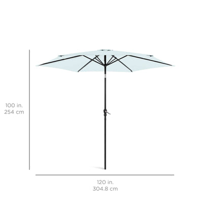 Outdoor Steel Market Patio Umbrella Decoration w/ Tilt, Crank Lift - 10ft