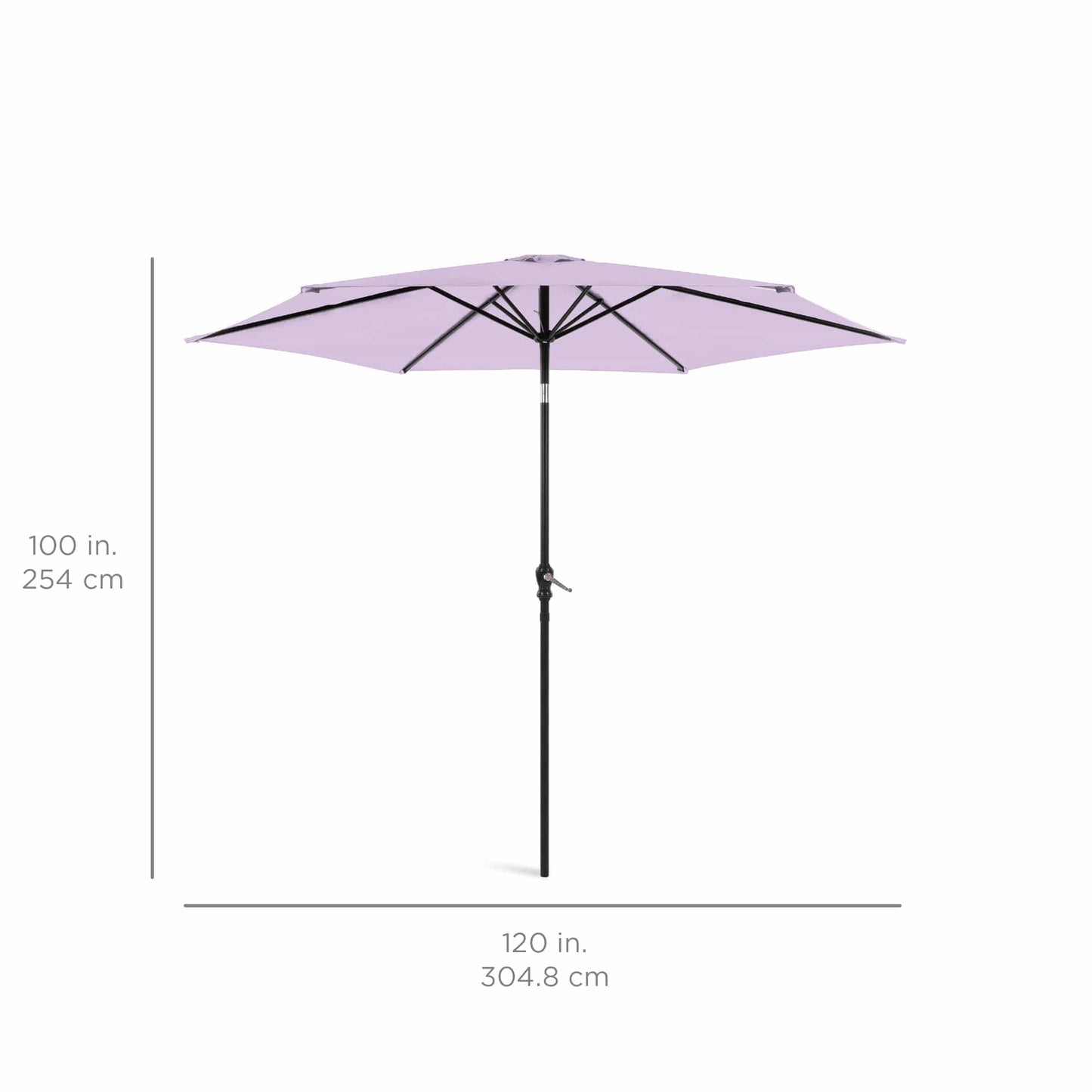 Outdoor Steel Market Patio Umbrella Decoration w/ Tilt, Crank Lift - 10ft