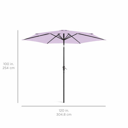 Outdoor Steel Market Patio Umbrella Decoration w/ Tilt, Crank Lift - 10ft