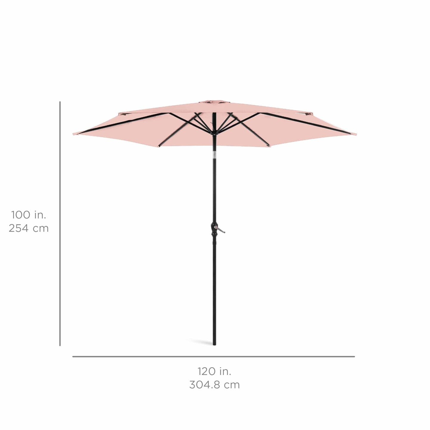 Outdoor Steel Market Patio Umbrella Decoration w/ Tilt, Crank Lift - 10ft