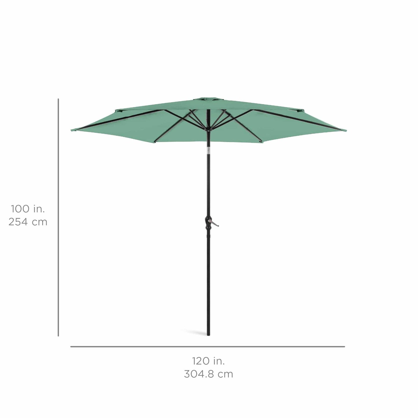 Outdoor Steel Market Patio Umbrella Decoration w/ Tilt, Crank Lift - 10ft