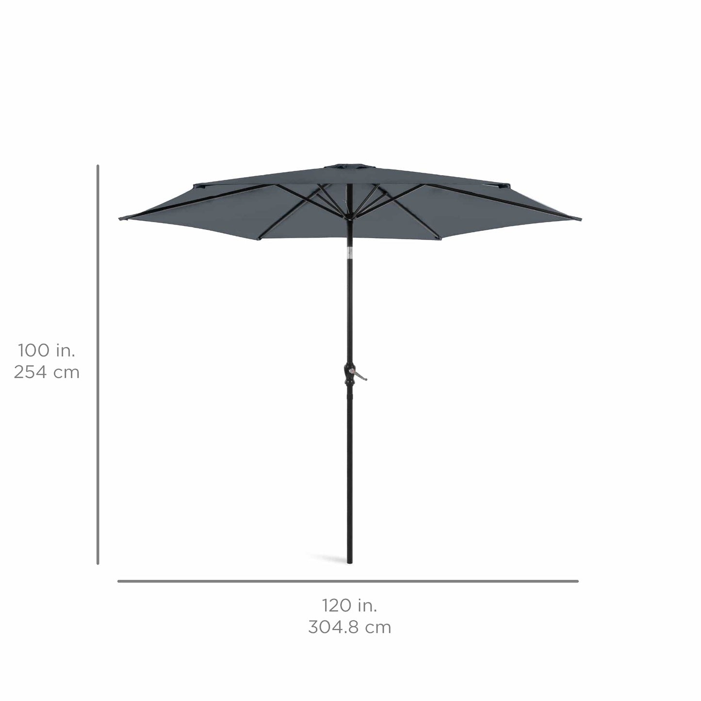 Outdoor Steel Market Patio Umbrella Decoration w/ Tilt, Crank Lift - 10ft