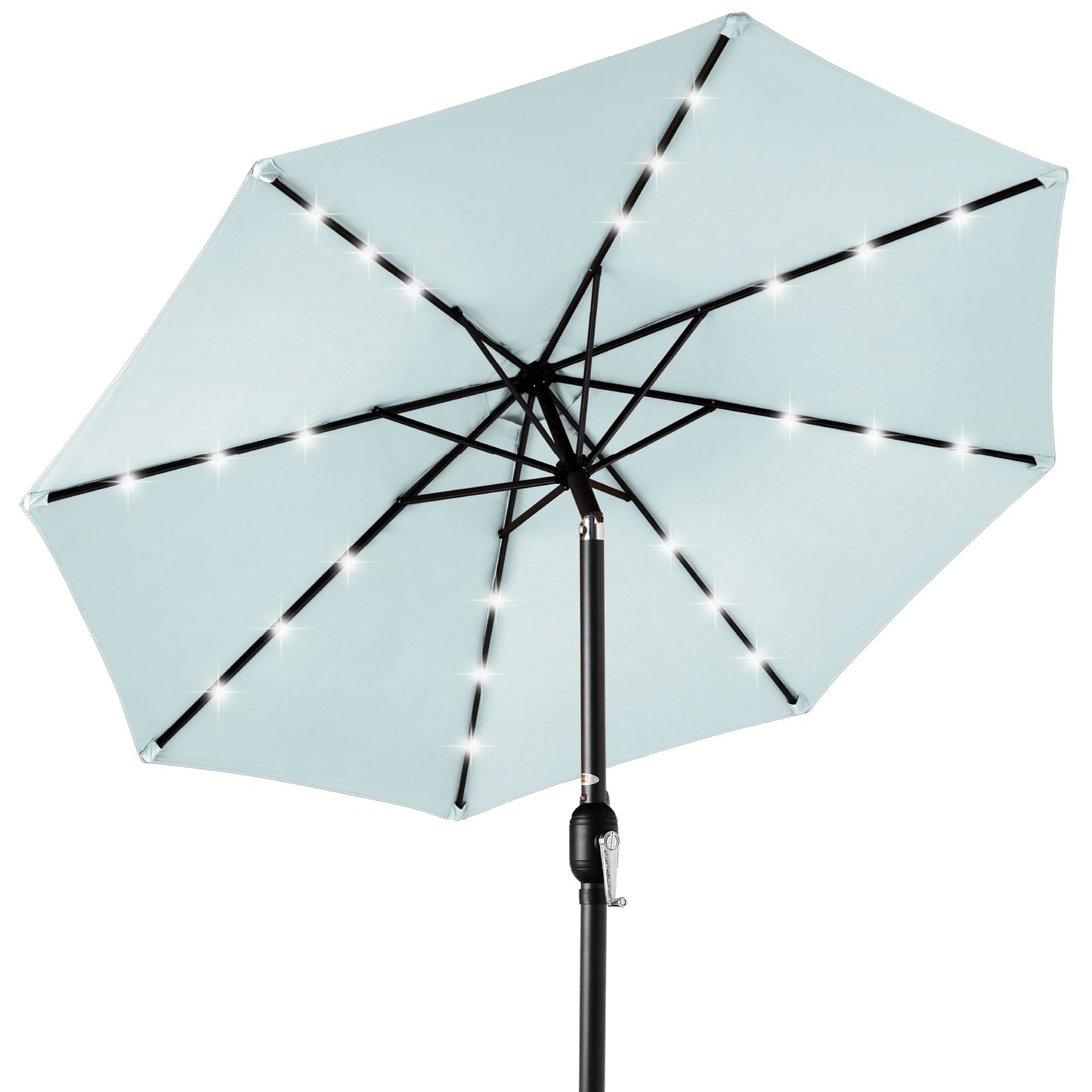 Solar LED Lighted Patio Umbrella w/ Tilt Adjustment, UV-Resistant- 10ft