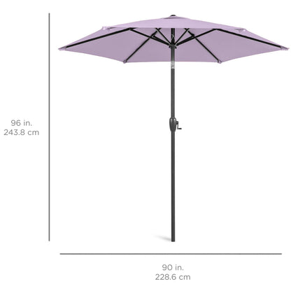 Outdoor Market Patio Umbrella w/ Push Button Tilt, Crank Lift - 7.5ft