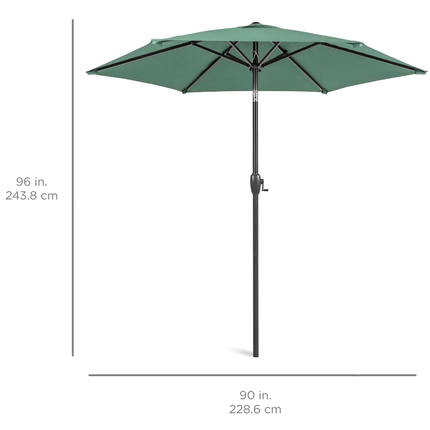 Outdoor Market Patio Umbrella w/ Push Button Tilt, Crank Lift - 7.5ft