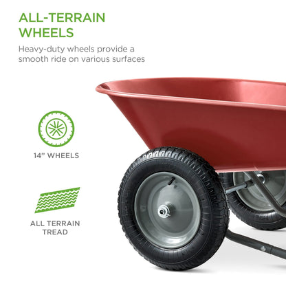 Dual-Wheel Wheelbarrow Garden Cart