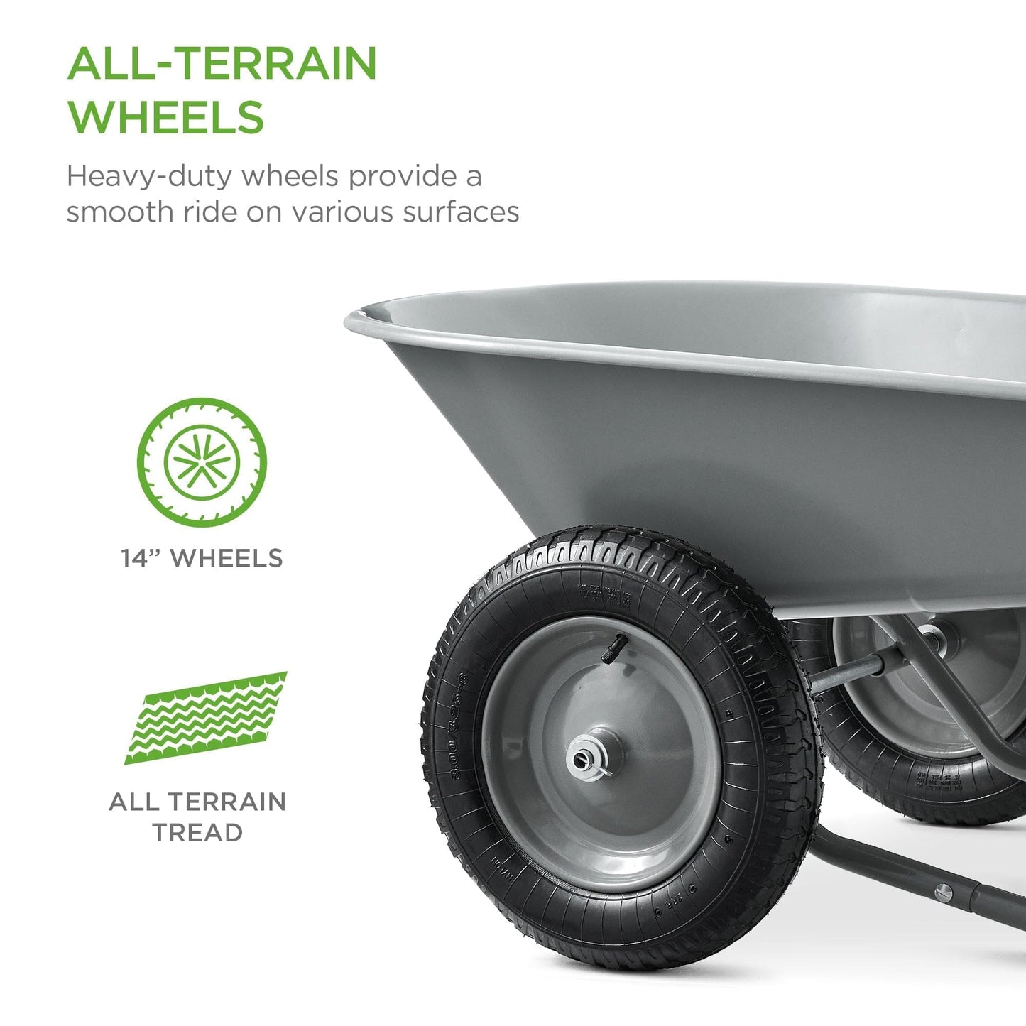 Dual-Wheel Wheelbarrow Garden Cart