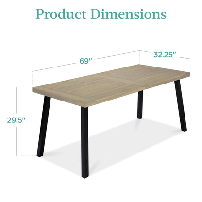 Acacia Wood Dining Table for 6 - Indoor & Outdoor Use