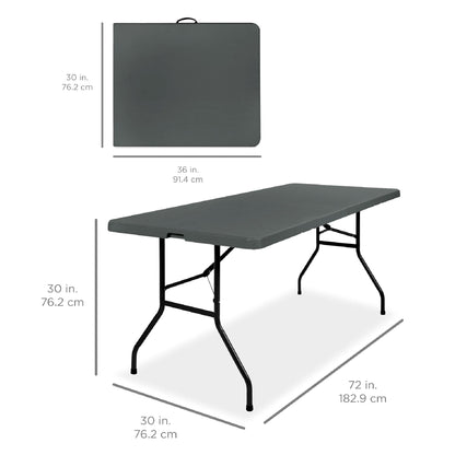 Portable Folding Plastic Dining Table w/ Handle, Lock - 6ft