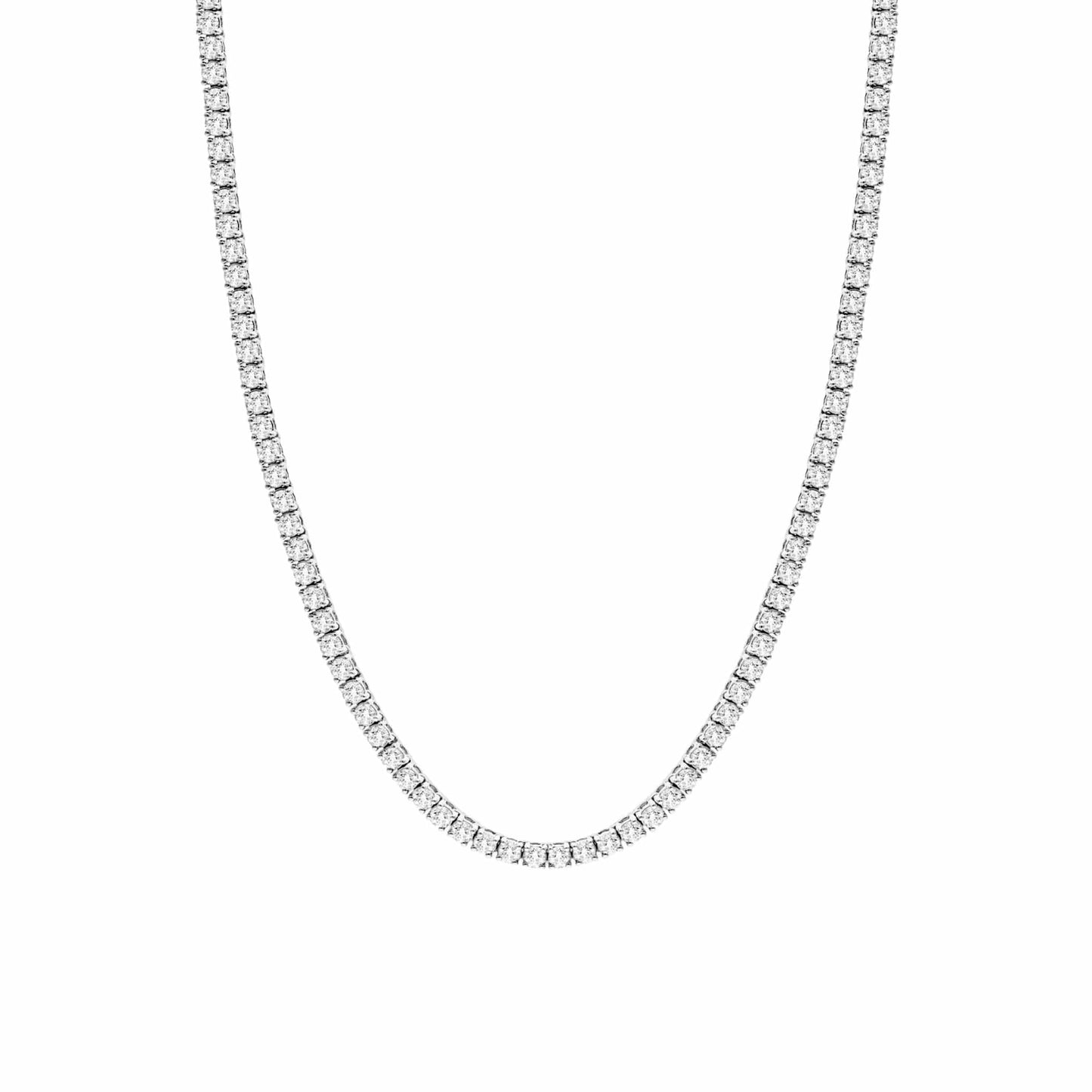 Silver Tyra Tennis Necklace with AAAAA Cubic Zirconia - LndmarkClub USA