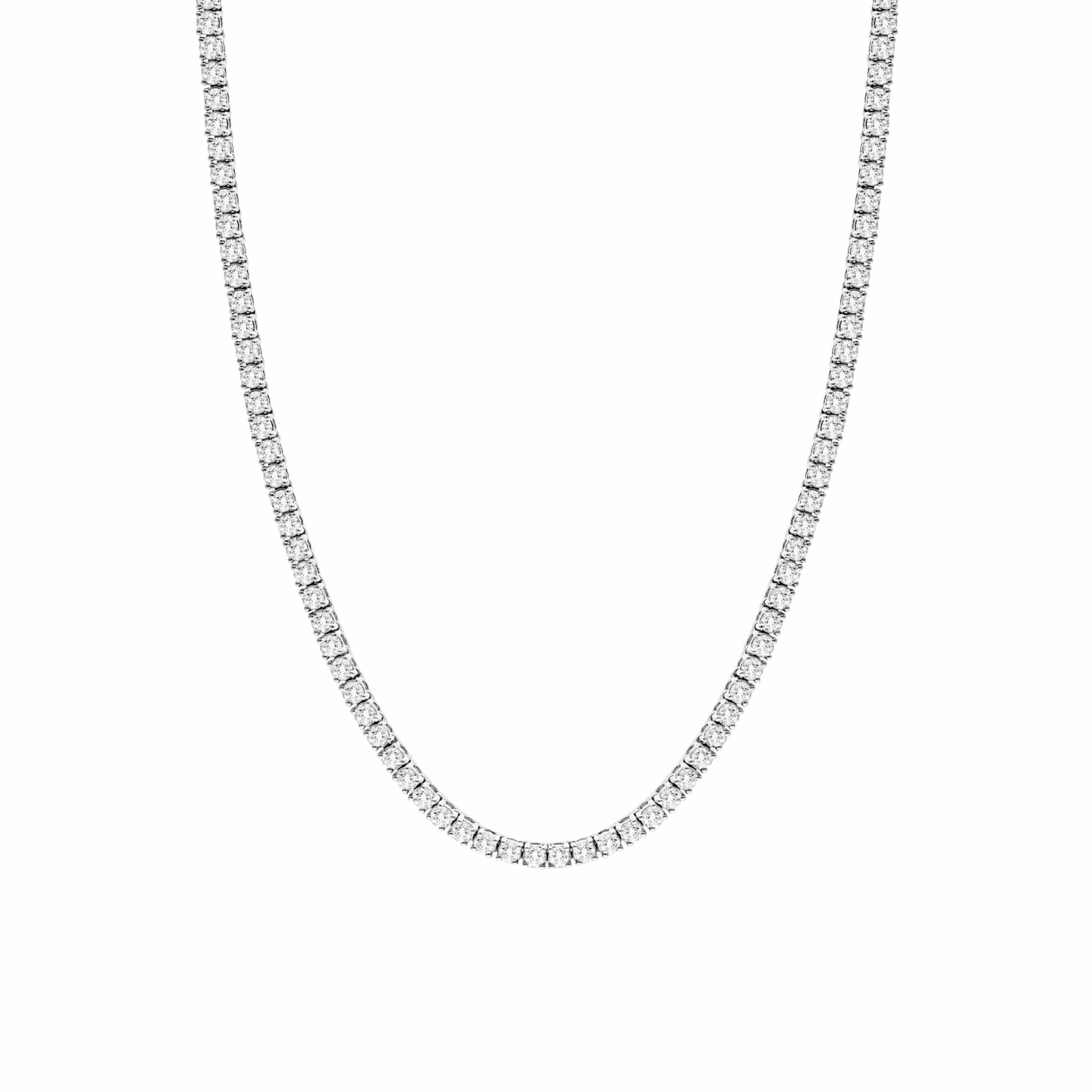 Silver Tyra Tennis Necklace with AAAAA Cubic Zirconia - LndmarkClub USA