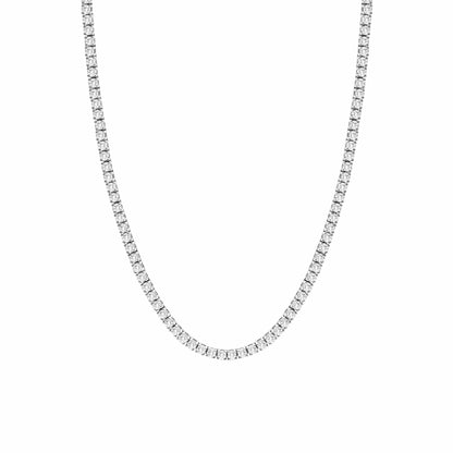 Silver Tyra Tennis Necklace with AAAAA Cubic Zirconia - LndmarkClub USA