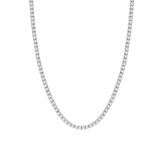 Silver Tyra Tennis Necklace with AAAAA Cubic Zirconia - LndmarkClub USA