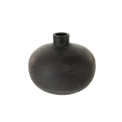 Armour Black Terracotta Vase