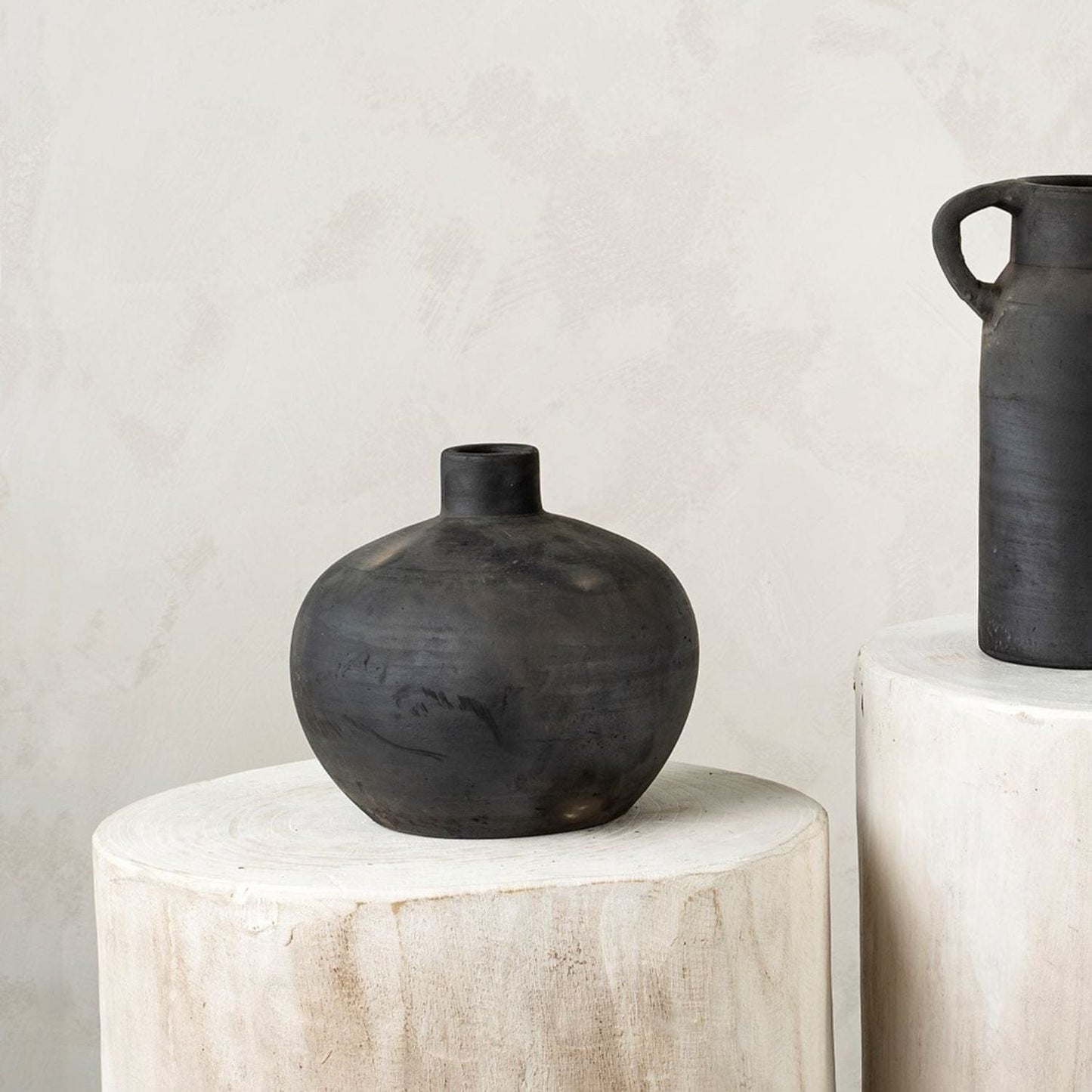 Armour Black Terracotta Vase