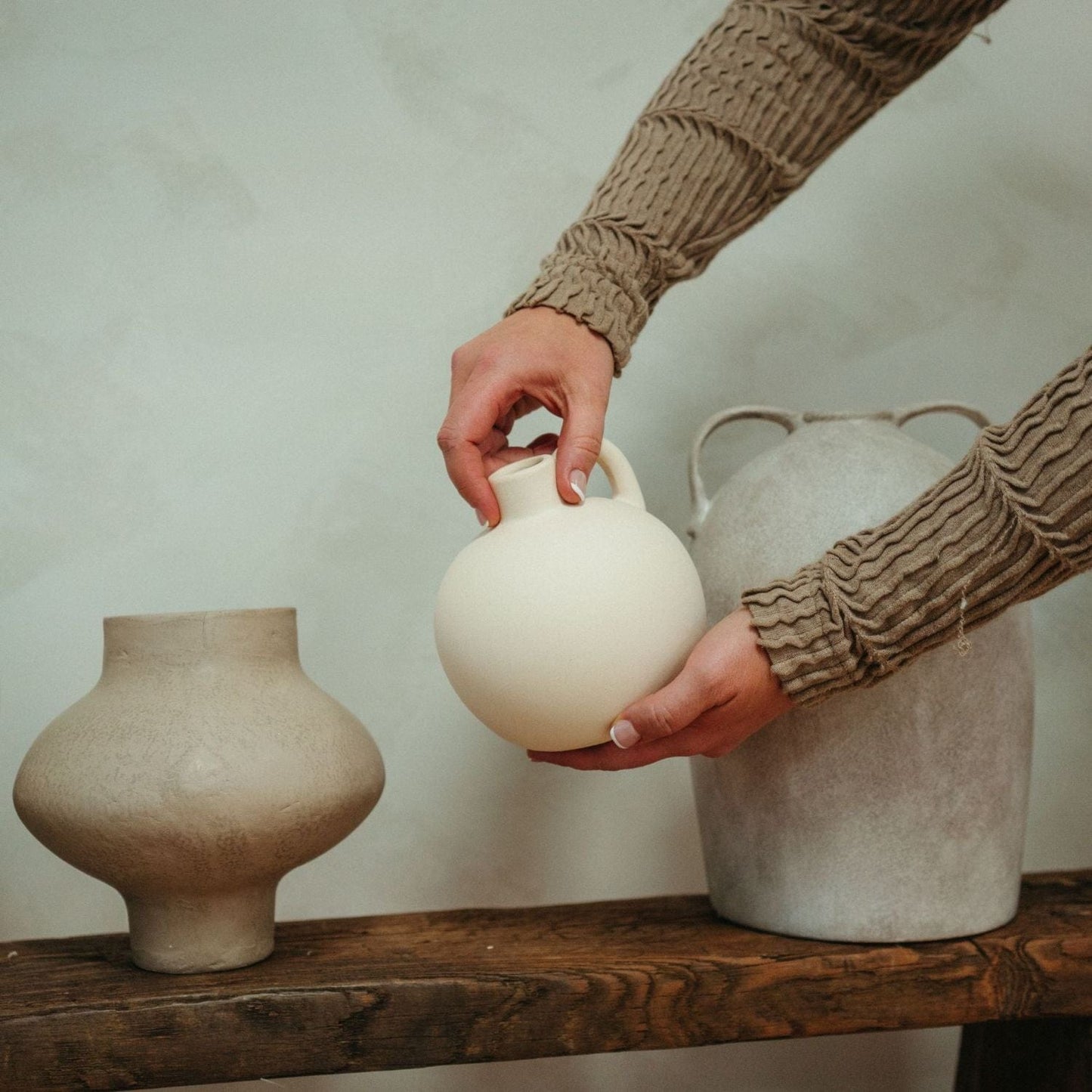 Artisan Cream Stoneware Vase