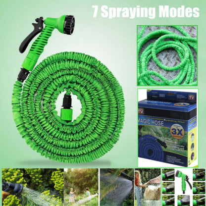 Expandable 100FT Garden Hose with 7-Function Spray Nozzle - Free Shipping