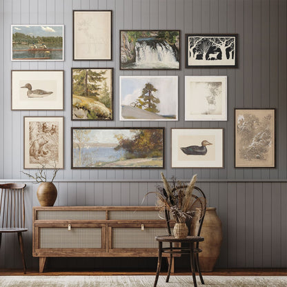 Dark Wood Lakeside Wall Art - LndmarkClub USA