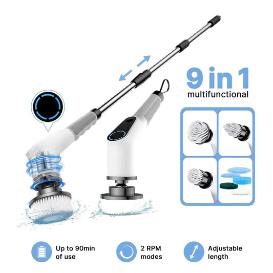 9 in 1 Multifunction Electric Spin Scrubber