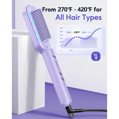 Kids-Safe Ceramic Ioninizing Hair Straightening Brush