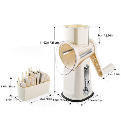 5 in 1 Rotary Cheese Grater Vegetable Slicer