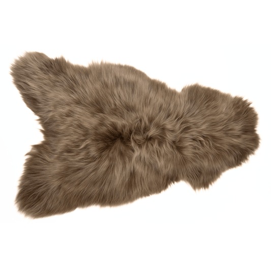 Shorn Caramel Brown Long Hair Sheepskin Throw