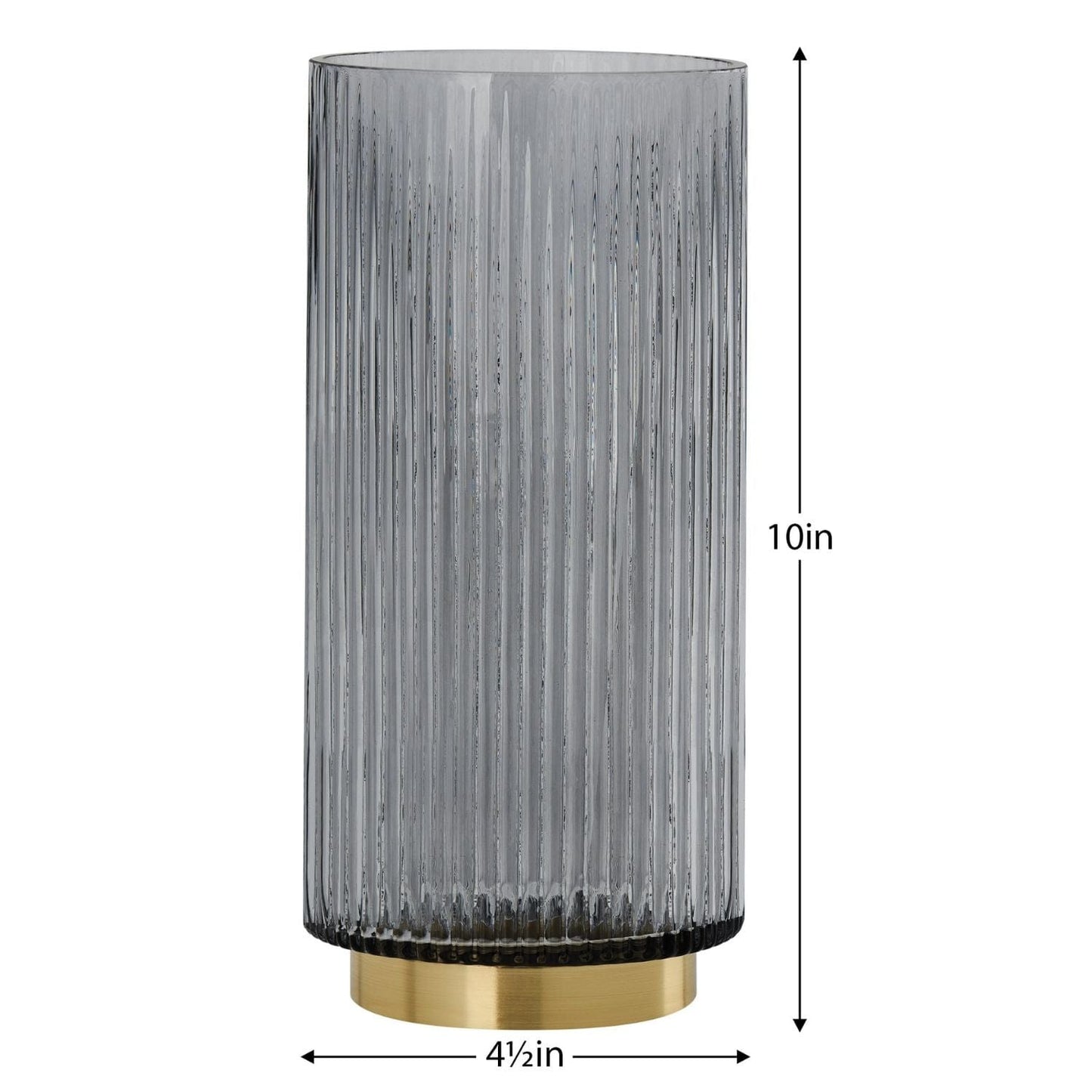 Smoke Ribbed Glass Vase - LndmarkClub USA