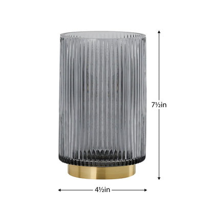 Smoke Ribbed Glass Vase - LndmarkClub USA